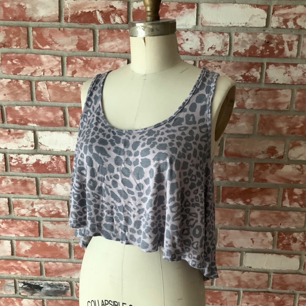 Purple animal print crop top size small.